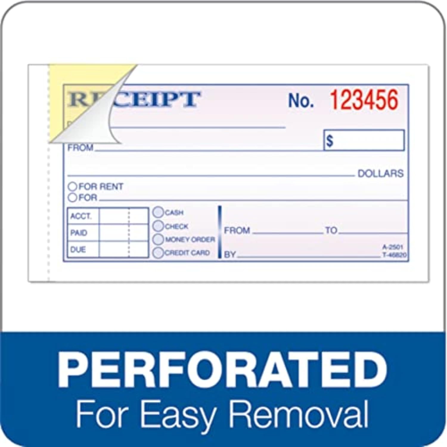 TOPS Money Receipt Book, 2-Part, Carbonless, 2 5/8 x 5 3/8 Inches, 50 Sheets, White and Canary, (46820) image 4