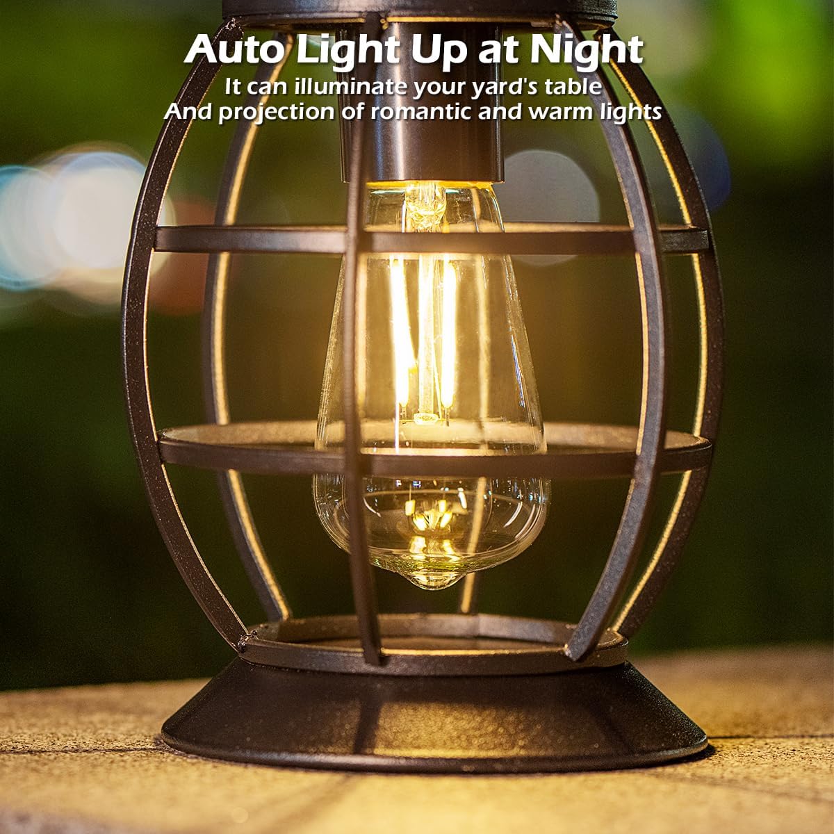 LeiDrail Solar Lantern Outdoor Hanging Solar Lights Metal LED Waterproof Christmas Lanterns Solar Powered Landscape Decor for Table Garden Yard Patio Pathway Porch 2 Pack