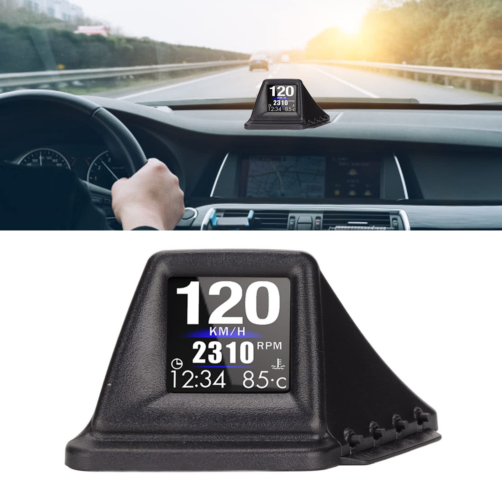 Wielofunkcyjny Samochodowy Wyświetlacz HUD, Wyświetlacz Head Up Podwójny Tryb OBD GPS HUD Gauge 4 Alarm 8 Interfejs Wyświetlacza dla Pojazdu