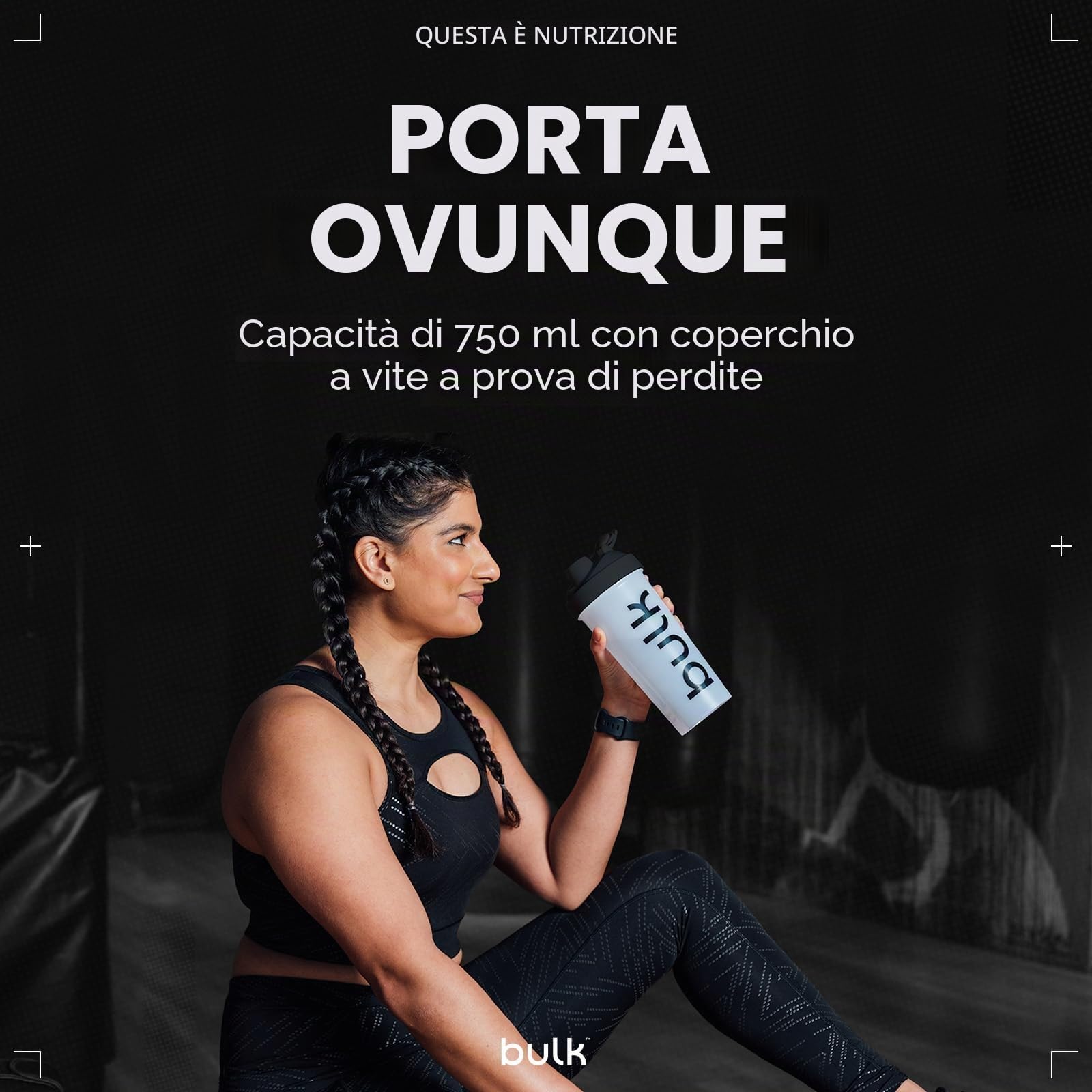 Bottiglia Bulk Iconic Shaker, con sfera di miscelazione in filo metallico, trasparente, 750 ml (confezione da 1)