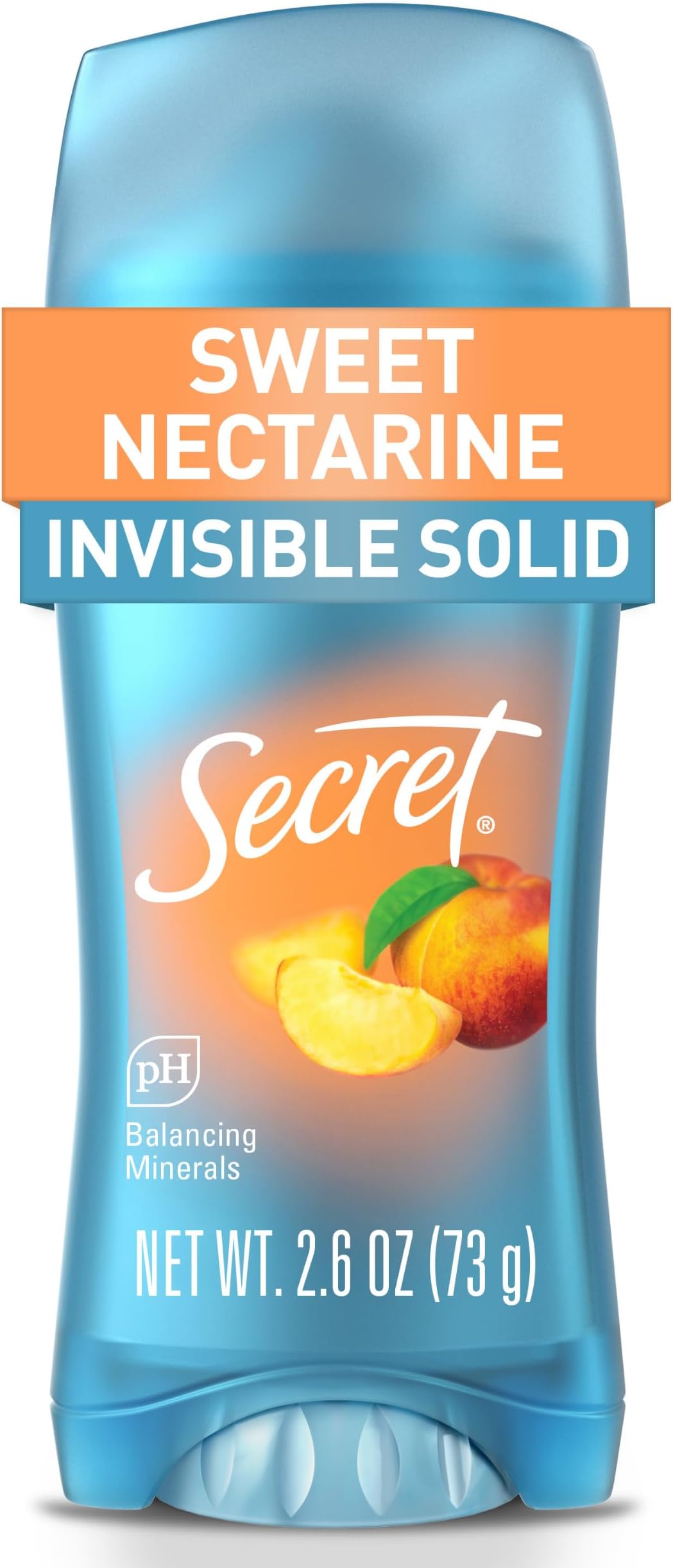 Secret Invisible Solid Antiperspirant and Deodorant, Sweet Nectarine Scent, 2.6 oz