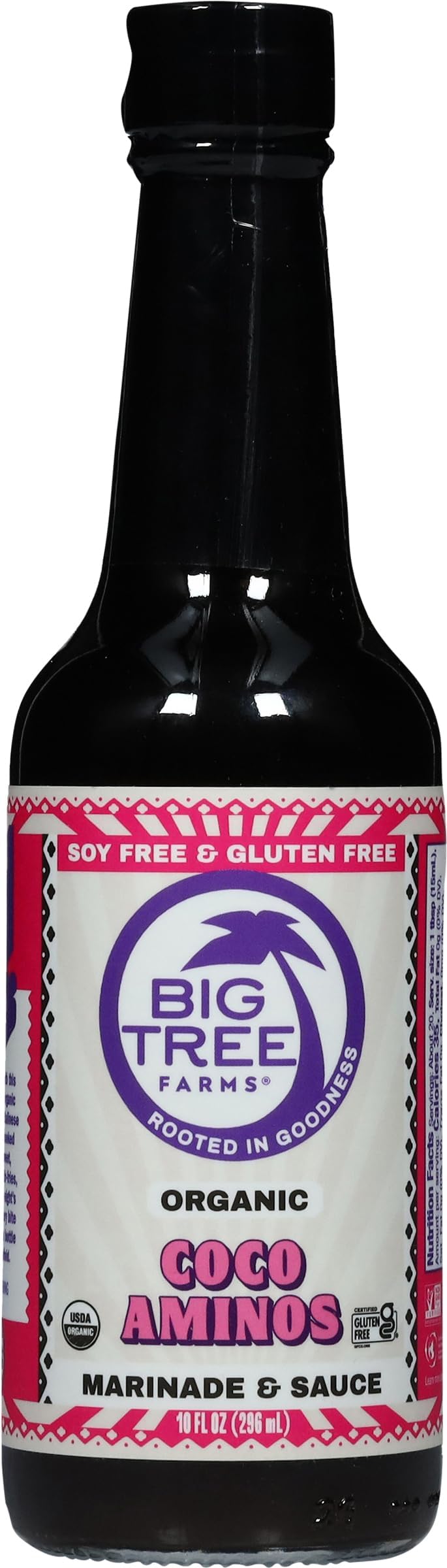 Big Tree Farms Organic Coco Aminos - Liquid Coconut Aminos, Soy-Free Sauce, Low Sodium, Soy Alternative, Gluten Free, Kosher, Warmly Umami, Marinade & Sauce, Non-GMO - Original, 10 Fl Oz (Pack of 1)