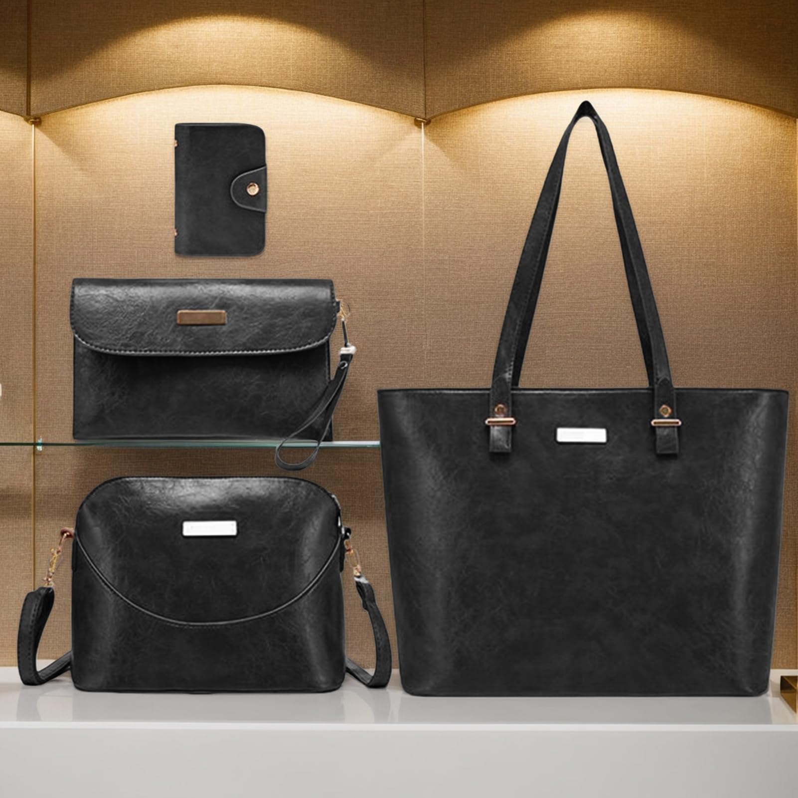 Set Di Borse Tote Custodia Portaoggetti Leggera Idrorepellente | Set da 4 Cartelle Per Riunioni di Lavoro, Campus Universitario, Pendolarismo, Viaggi di Lavoro e Weekend Fuori Porta
