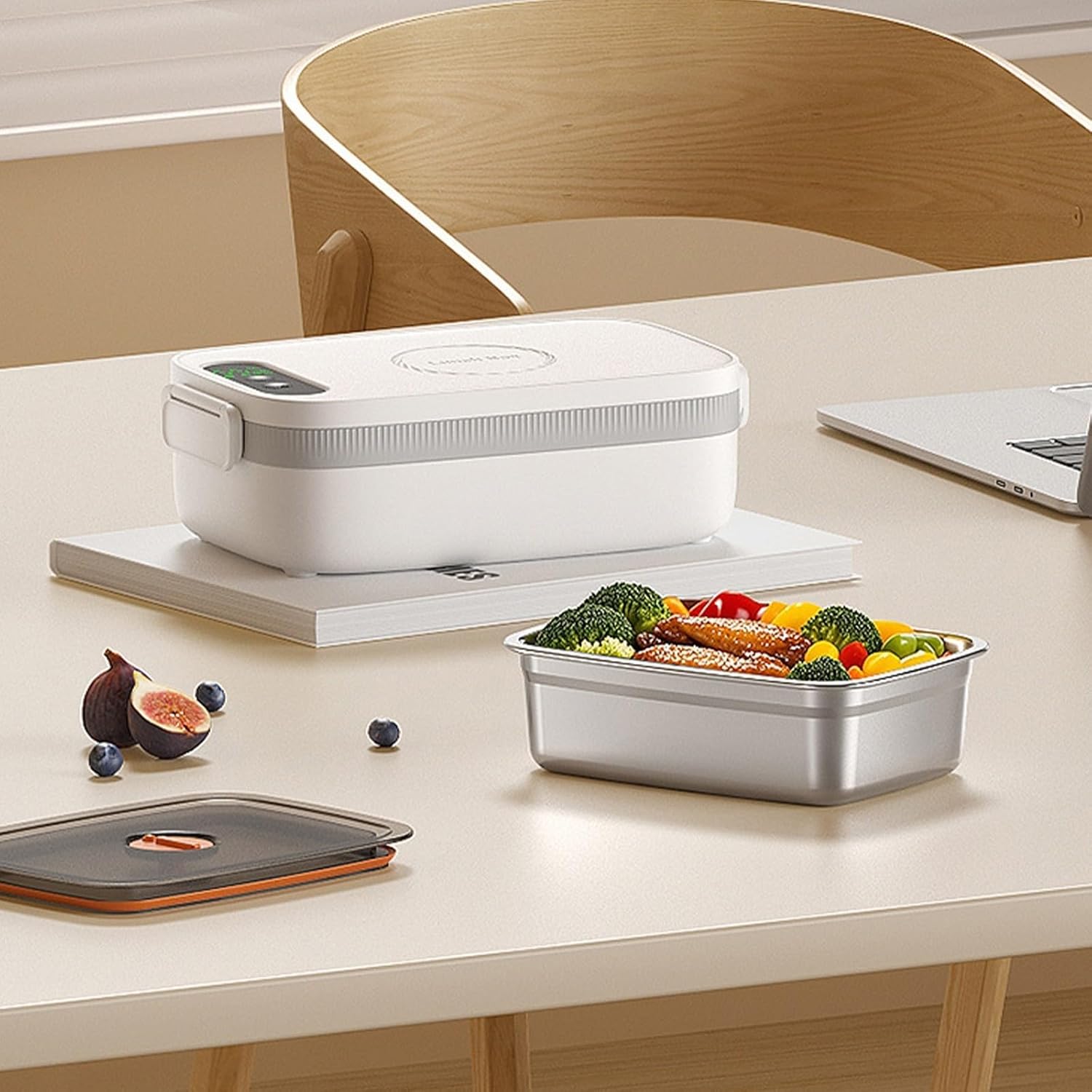 暖房ランチボックス ポータブル電気フードコンテナ 学生用 14000mAhバッテリー付き 7段階調節モード タイプC 急速充電 加熱