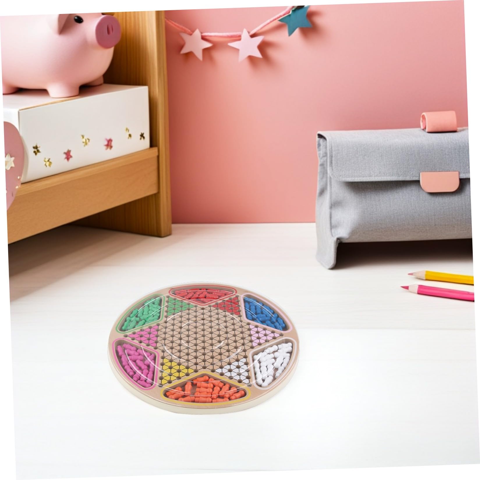 GALPADA Juego de Mesa Damas Chinas para Niños de Madera Marrón, Juguete Gobang Educativo de Escritorio, Cuidadosamente Pulido y Resistente a Deformaciones