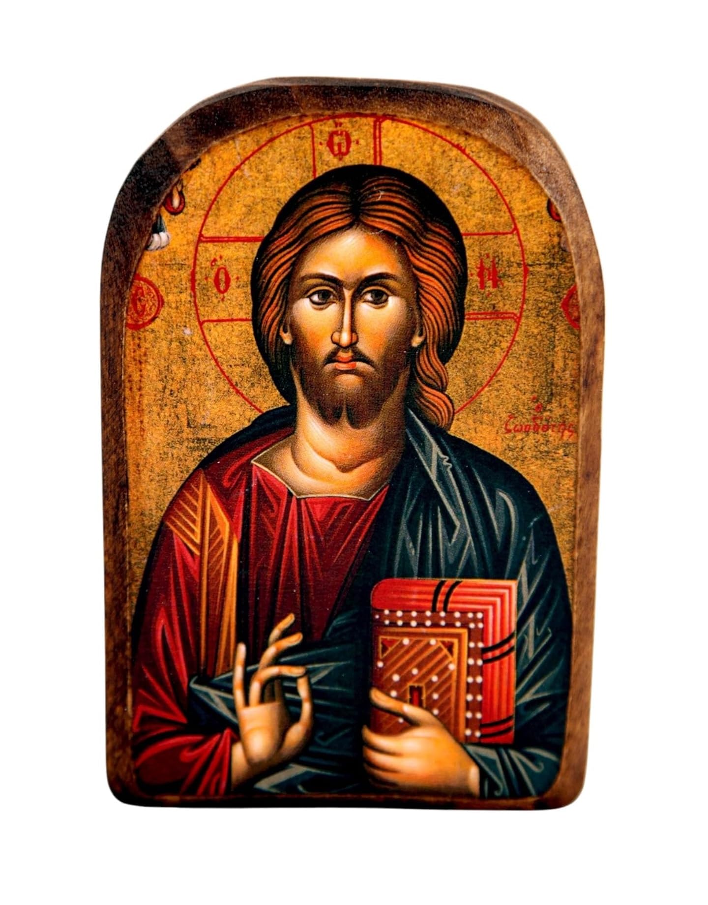 IconsgrHandmade Wooden Greek Christian Orthodox Mount Athos Icon of Jesus Christ /Mp2_5