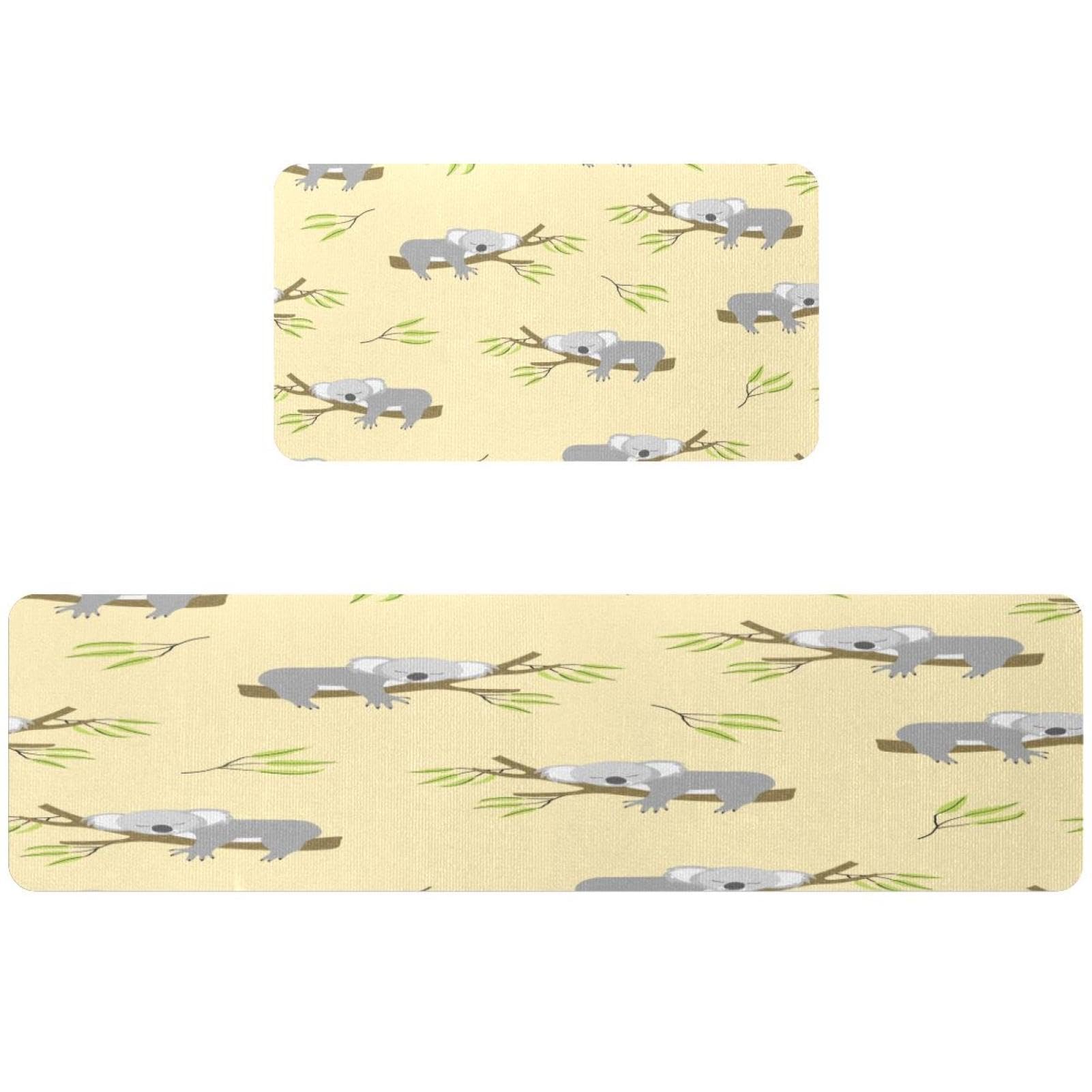 Tapete de cocina de koala VAPOKF de 2 piezas, alfombra antideslizante y lavable