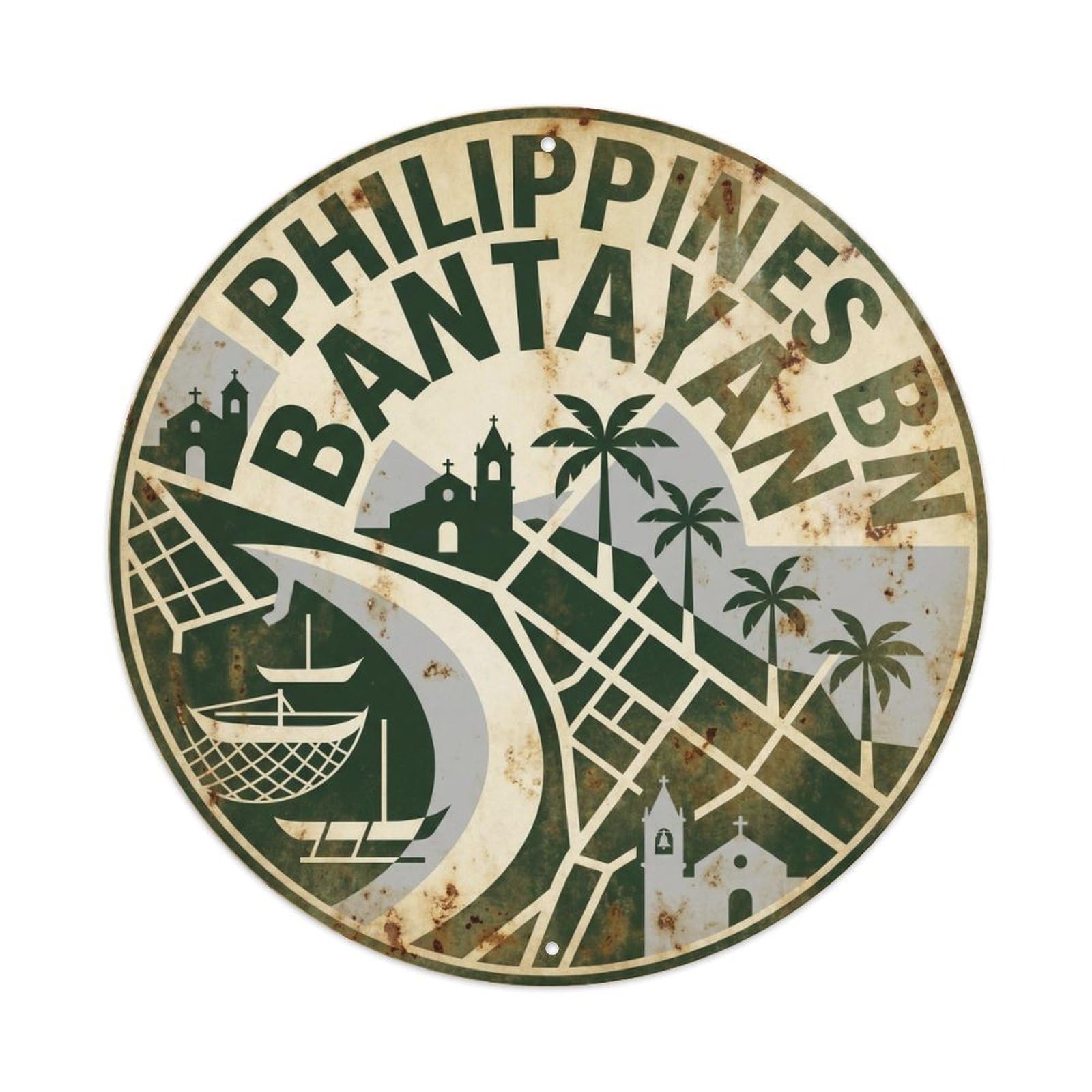 Olyhtr 8X8inch Classic Style Bantayan Island Philippines Lagoon Travel High Contrast Metal Tin Sign