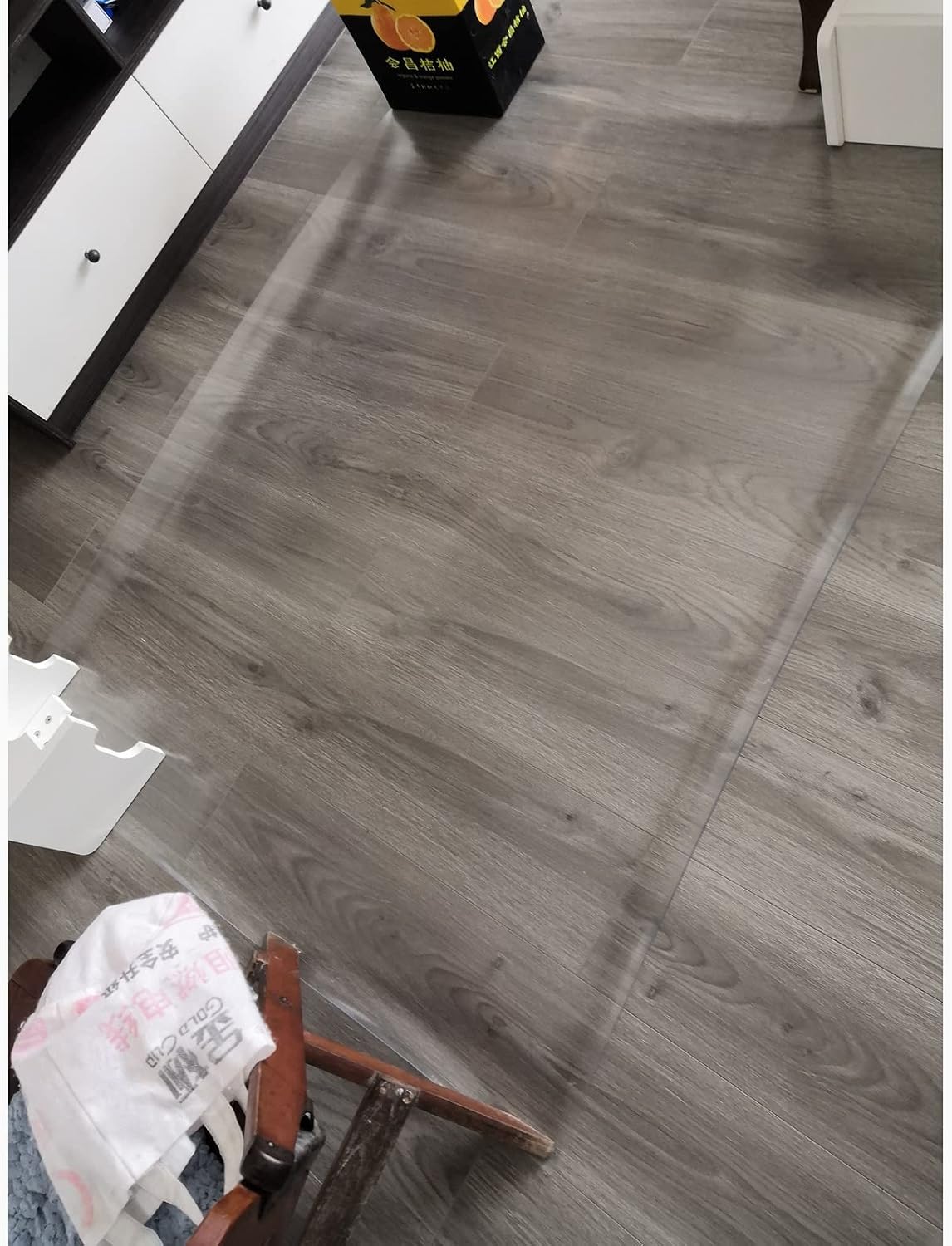 Transparent Vinyl Plastic Doormat Office Hardwood Floor Chair Mat Waterproof,Floor Runner Protector, Indoor Kitchen Hallway Carpet Protect Pad(2 x 8ft/61 x 244cm)