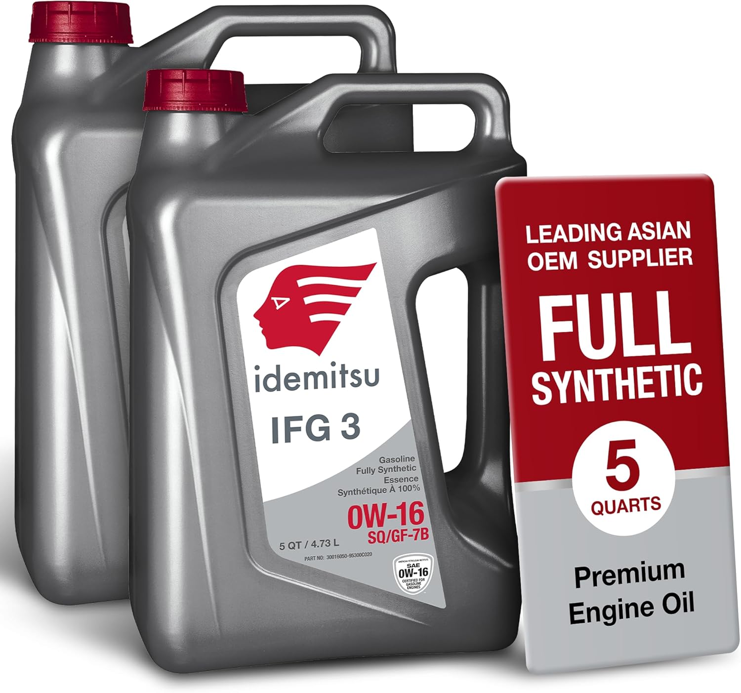 Idemitsu IFG3 0W-16 SP/GF-7B Full Synthetic Motor Oil – 5 Quart, 2 Pack | Engineered for Superior Efficiency and Protection | Certified for Hybrid and Gasoline Engines