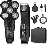 Suttik Manscape Body & Ball Trimmer for Men - IPX7 Waterproof Bald Head Shaver, Pubic Groin Groomer Kit with 3 Heads