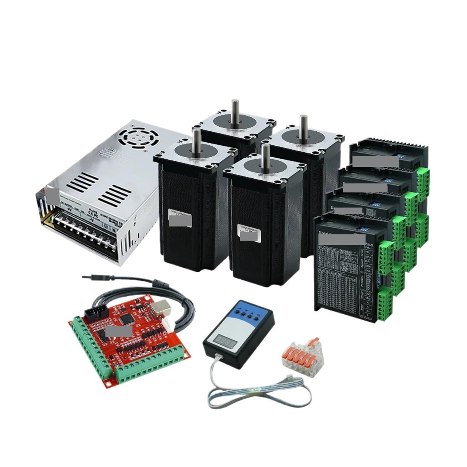 HYRBNSDLK Stepper Motor 4Axis Nema23 1.2 2Nm .5 3N 3A Kit + DM556P Drive + Debugger + 350W PSU Phase :(4 Axis 1.2Nm kit)