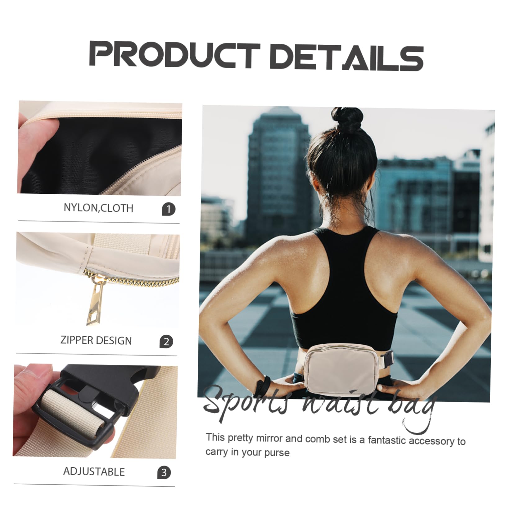 VANZACK 3stücke Fashionable Laufgurt Fanny Pack Für Verstellbare Leichte Bauchtasche Für Smartphone Für Sport Und Elegantem