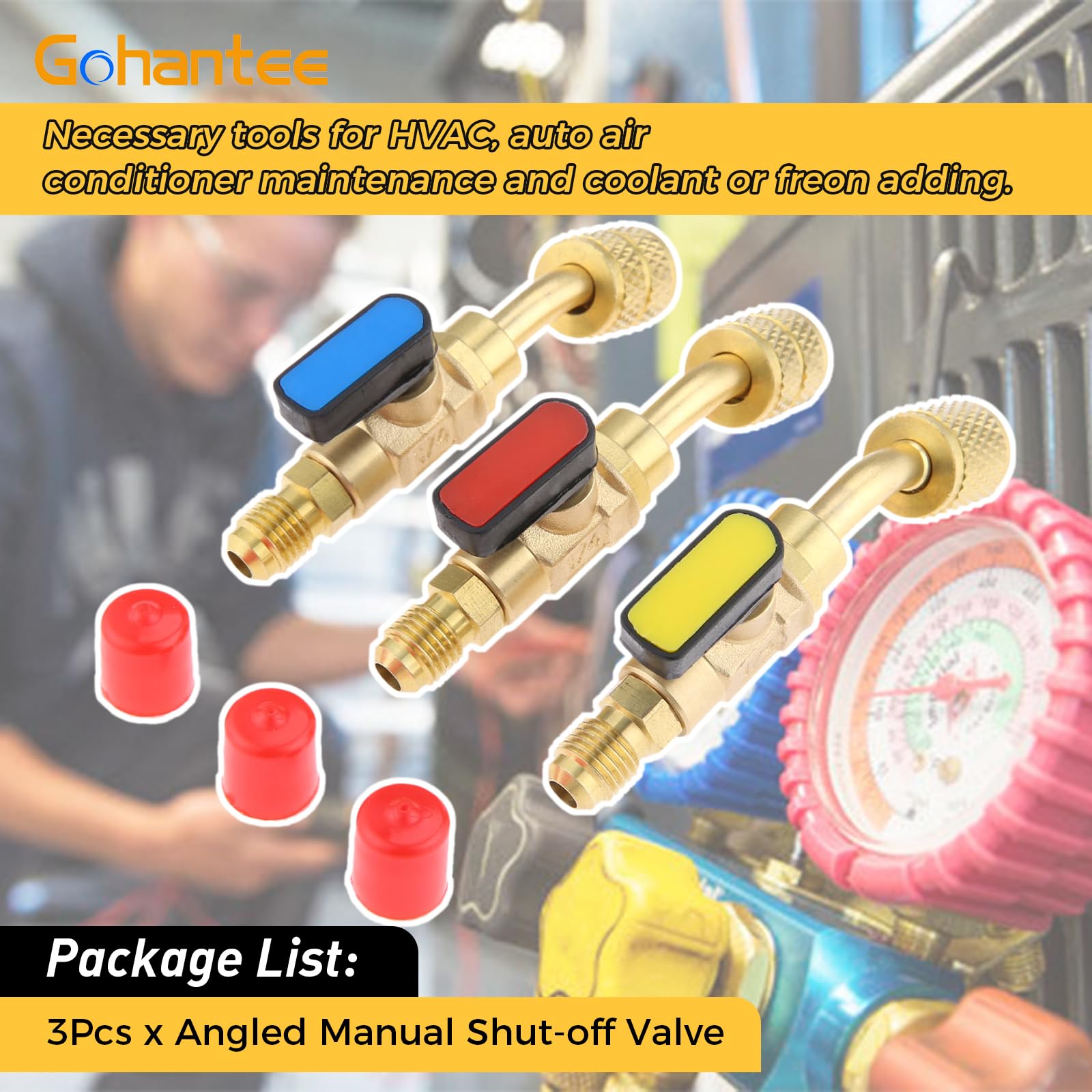 Valvola a sfera per condizionatore d'aria HVAC Adattatore valvola di arresto angolare 1/4 "5/16" SAE R22 R12 R410a Valvola a sfera refrigerante per aria condizionata per mini sistema split