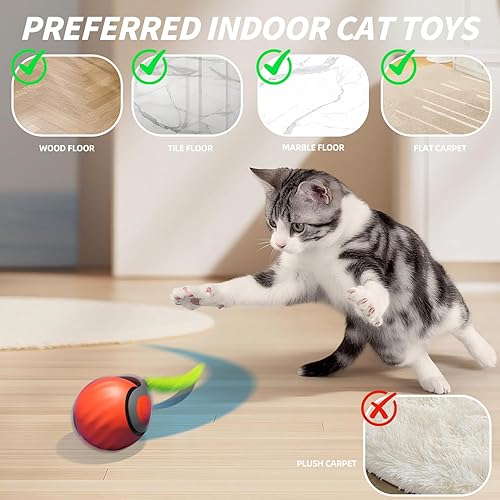 Miniatura 5 de Pelota de juguete interactiva para gatos, juguetes interactivos automáticos para gatos de interior, juguetes de enriquecimiento recargables de 2