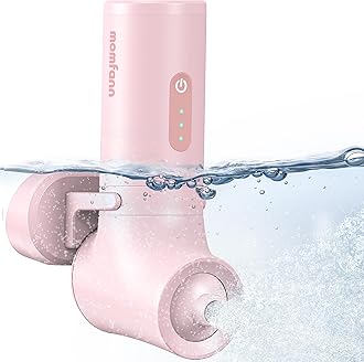 MOMFANN Bath Jet Spa, Cordless Portable Bathtub Accessories with 3-Level Adjustable Speed, Bubble Maker/Bath Jet Mode, Bathtub Jets for Home Spa, Relaxing (Light Pink)