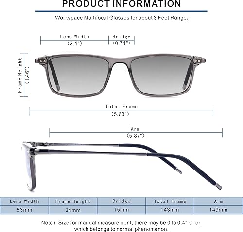 Miniatura 6 de Gafas de sol de lectura superiores extremadamente ligeras y progresivas multienfoque para hombre, brazo de aluminio, marco TR90, bloqueo de luz