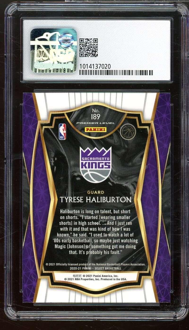 Tyrese Haliburton Rookie Card 2020-21 Panini Select Retail #189 CSG 9 MINT - Basketball Slabbed Rookie Cards