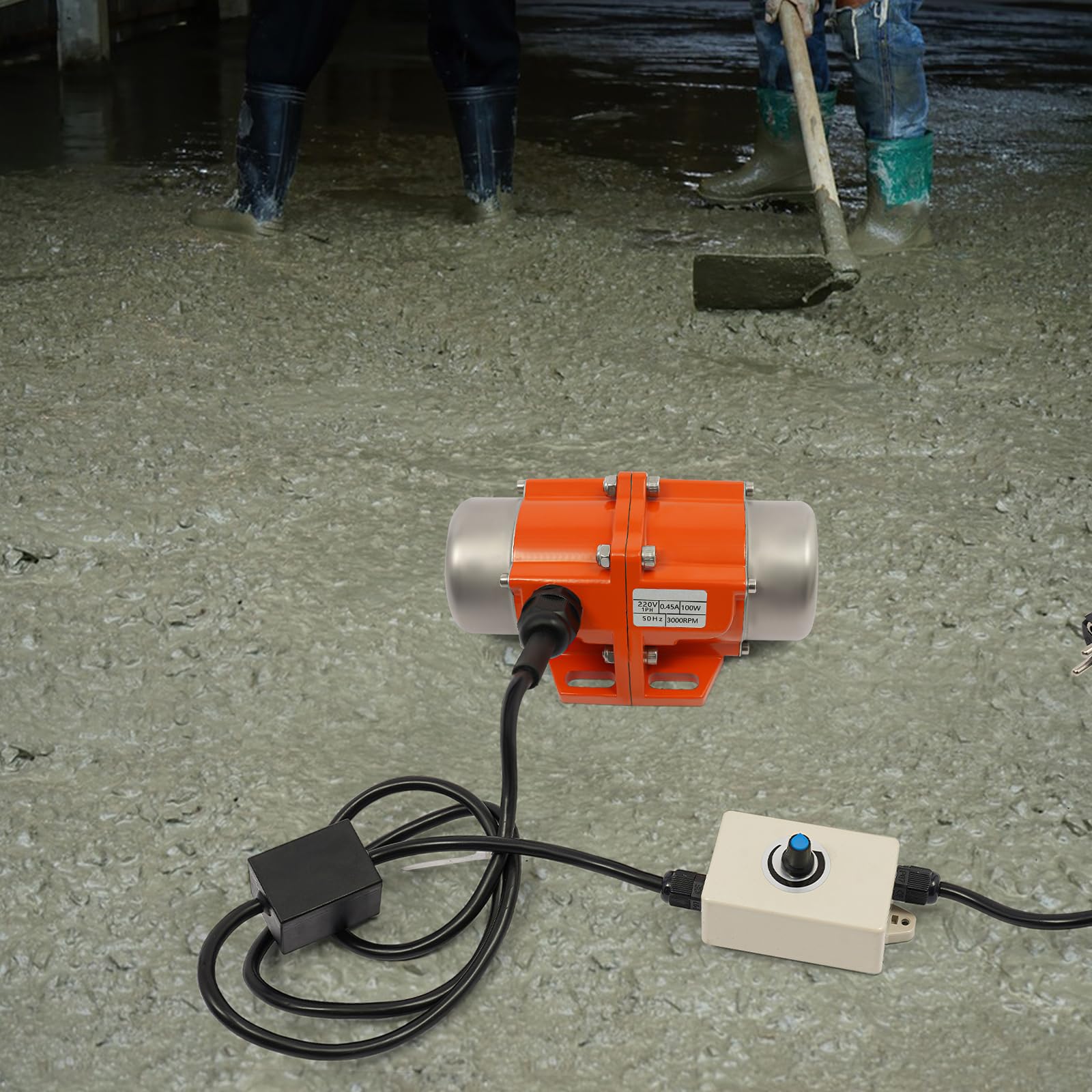 100W Vibrationsmotor mit Drehzahlregler, 1500-3000 RPM, 220V 50Hz, IP65, 1 Phase Asynchron-Vibrationsmotor, Elektrischer Rüttelmotor für Bergbau, Metallurgie, Kohle, Elektrizität, Bau (100, Watt)