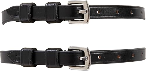 Huntley Equestrian Correas de cuero resistentes y duraderas de alta calidad, cierre de hebilla de acero inoxidable, color negro
