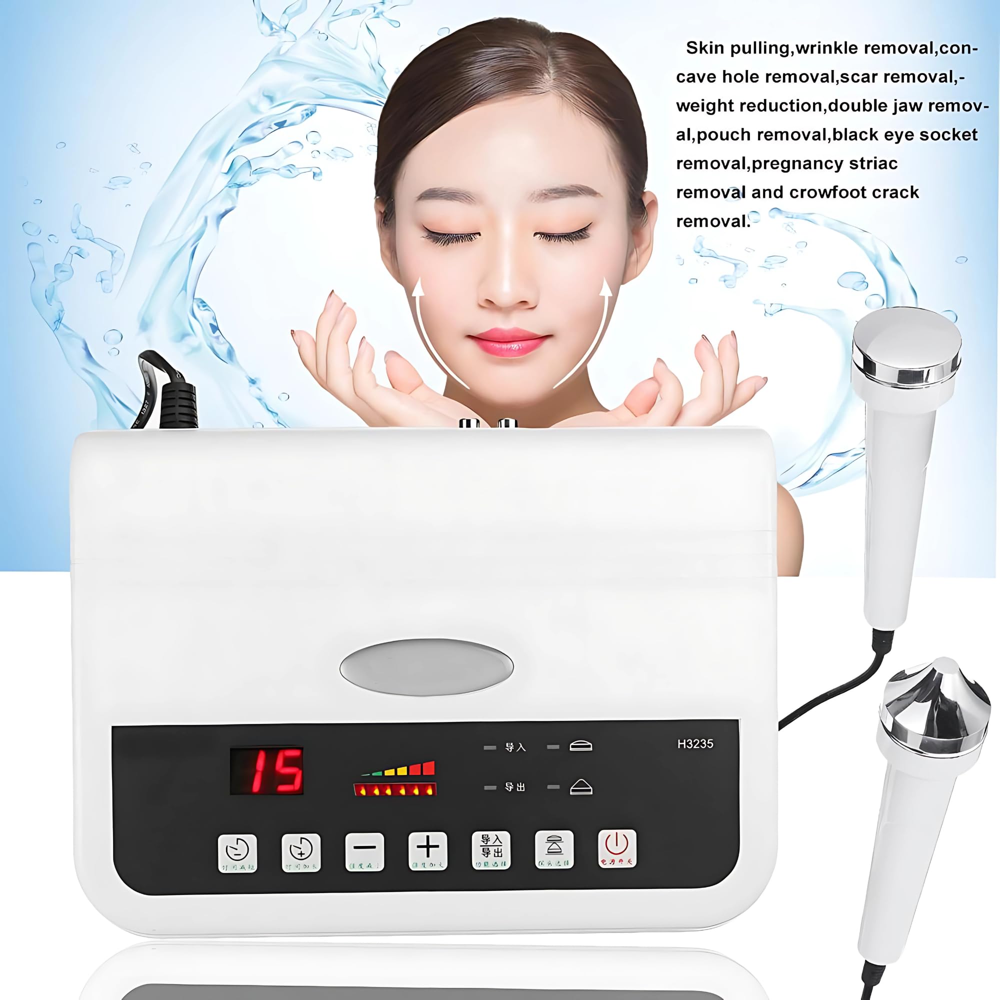 SDERMATECH Mini Ultrasonic 2 In 1 Facial Cleanser Machine | Home Use Beauty Machine