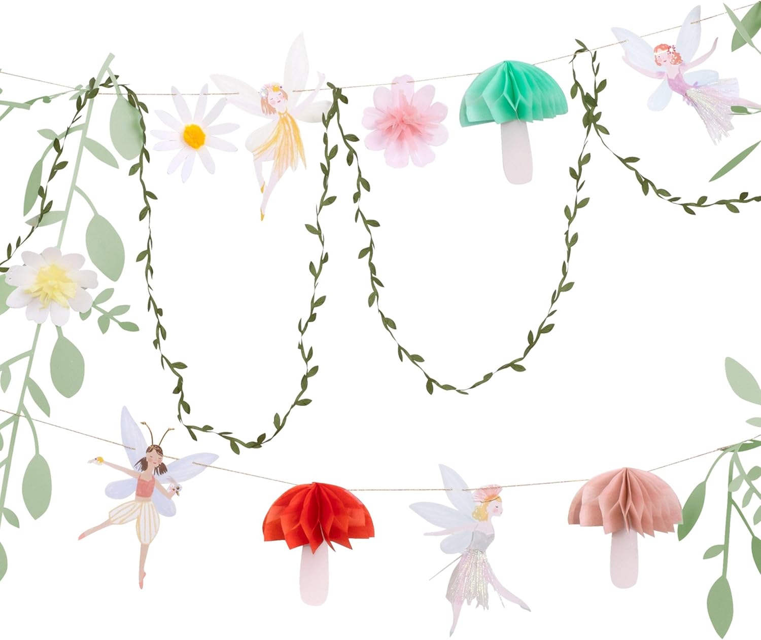 Meri Meri Fairy Garland - 10' Party Garland with Excess Cord for Fairy Party Decorations