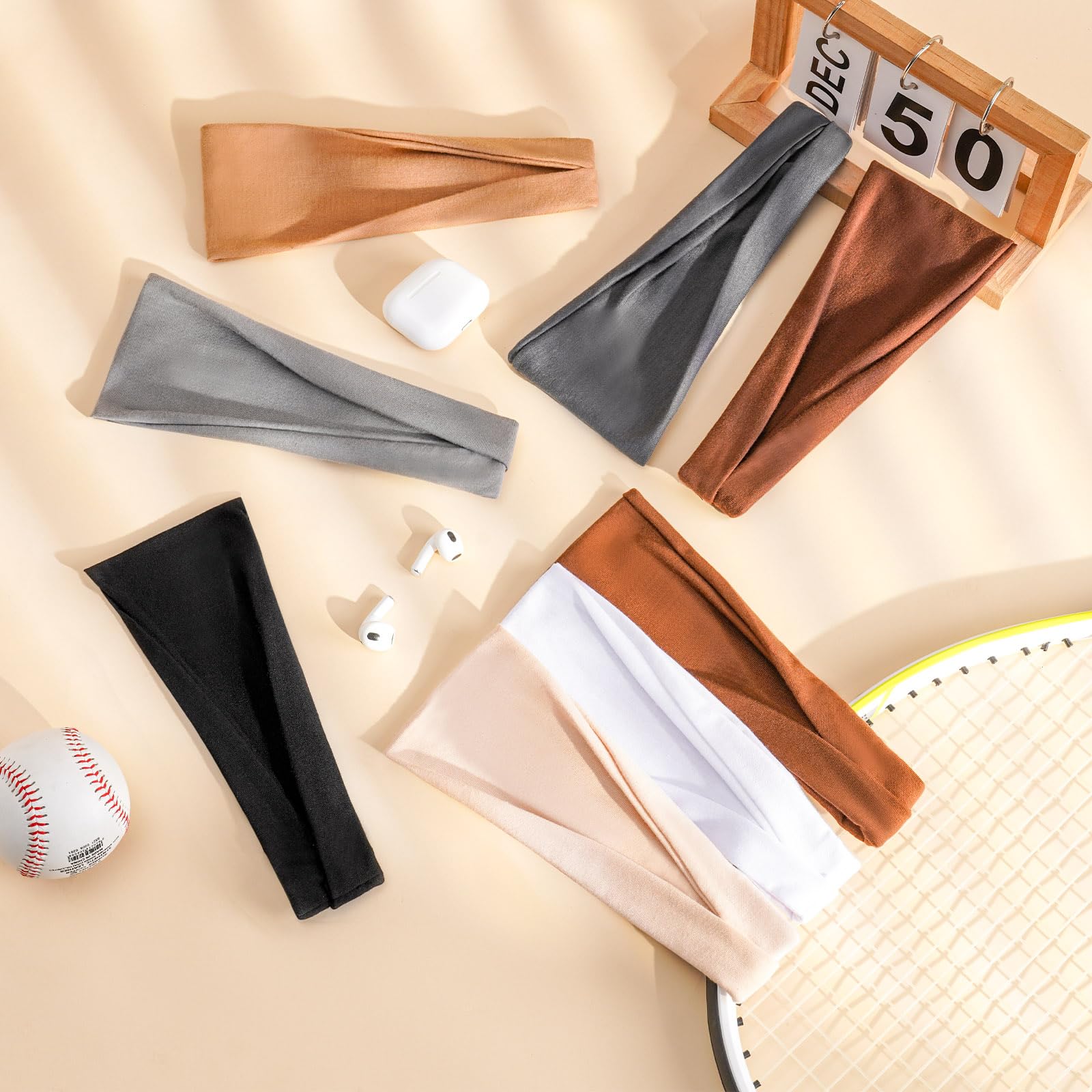 8 Pezzi Fascia Strette Per Capelli Donna, Fascia Elastica Capelli Bandana Donna Elastici Per Capelli Antiscivolo Da Sportiva Adatto Per Corsa, Yoga, Palestra