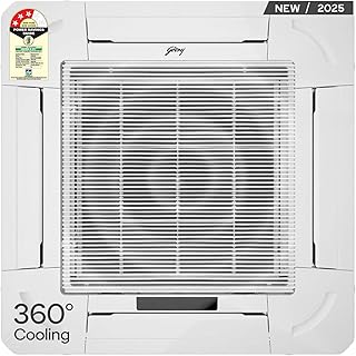 Godrej 2 Ton 3 Star, 5-In-1 Convertible Cooling, 360° Cooling, Self Clean Technology, Anti Freeze Protection, Inverter Cassette AC (Copper, 2025 Model, AC 2.0T CIC 24FTC3 4YA, White)
