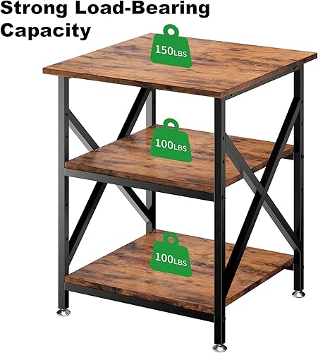 Miniatura 2 de Ollieroo Soporte para impresora de 3 niveles, mesa grande con ruedas, carrito rodante con estante de almacenamiento medio ajustable en altura,