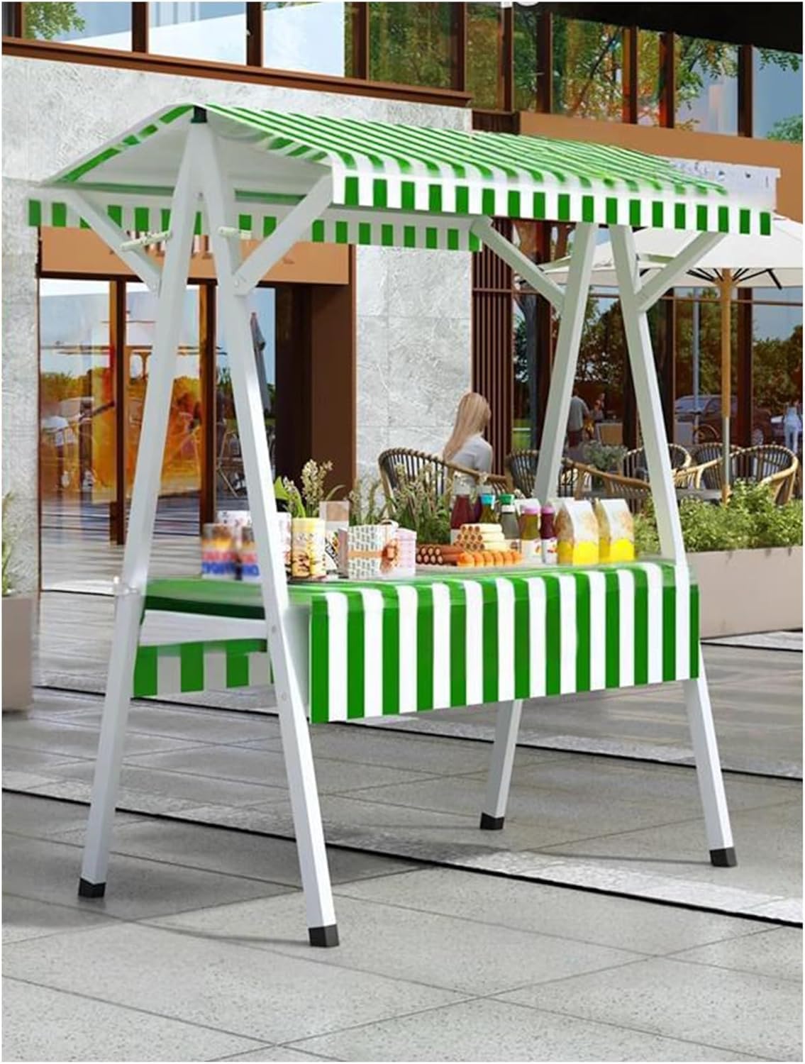 Carrelli per bancarelle del Mercato, carretto Mobile per Cibo da Strada con Ruote, espositore per bancarelle del Mercato all'aperto, scaffalature modulari, Attrezzatura per venditori di Cibo