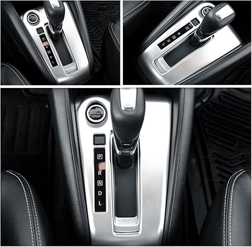 Miniatura 6 de jfqm - Adhesivo decorativo para la cubierta de la palanca de cambios de coche cromada para Nissan Kicks 2017 2018 2019 2020 2021 2022 2023