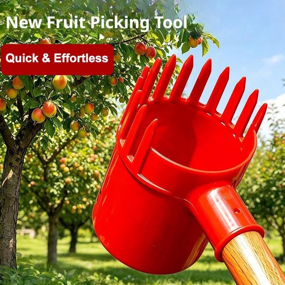 Fruit Picker Tool for Small Fruits, Thickened Berry Picker with Flexible Blunt Tines for Jujube Blueberry Cherry Tomato Hawthorn, Detachable Socket Design for Easy Extension Pole Connection image 4