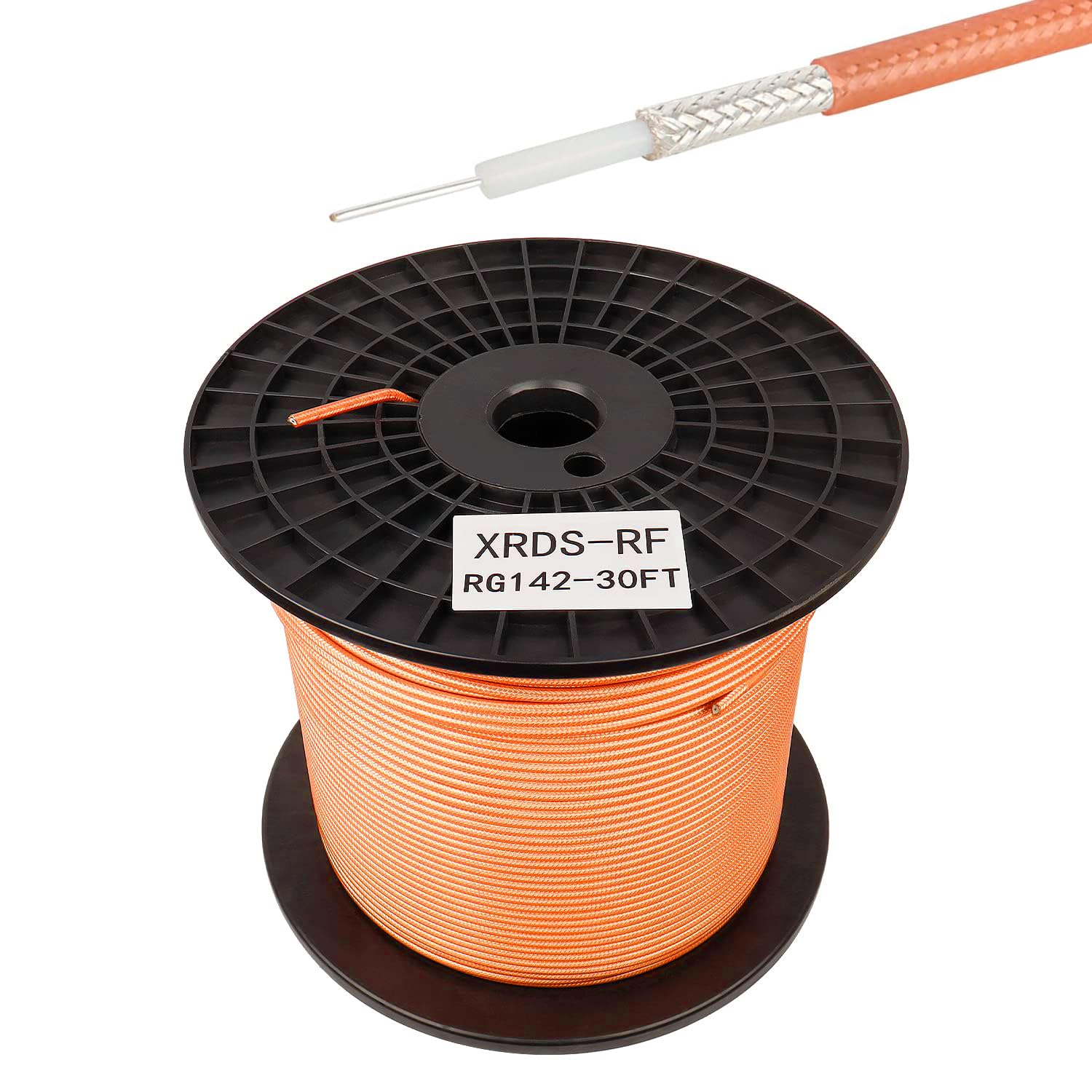 XRDS -RF RG142 M17/60 RF Coaxial Cable 30ft, Silver-Plated Copper Double Shielded Coax