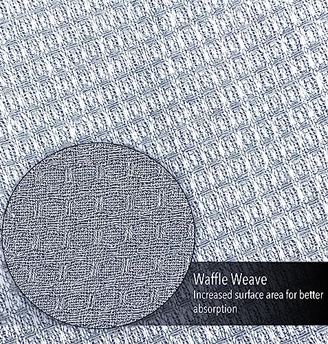 Chardin Home KT016 Ecofriendly Upcycled Cotton Assorted Waffle Weave Kitchen Towels Set, Grey & White | 18X28 Inch Dish Cloths Set Of 6 thumb #2
