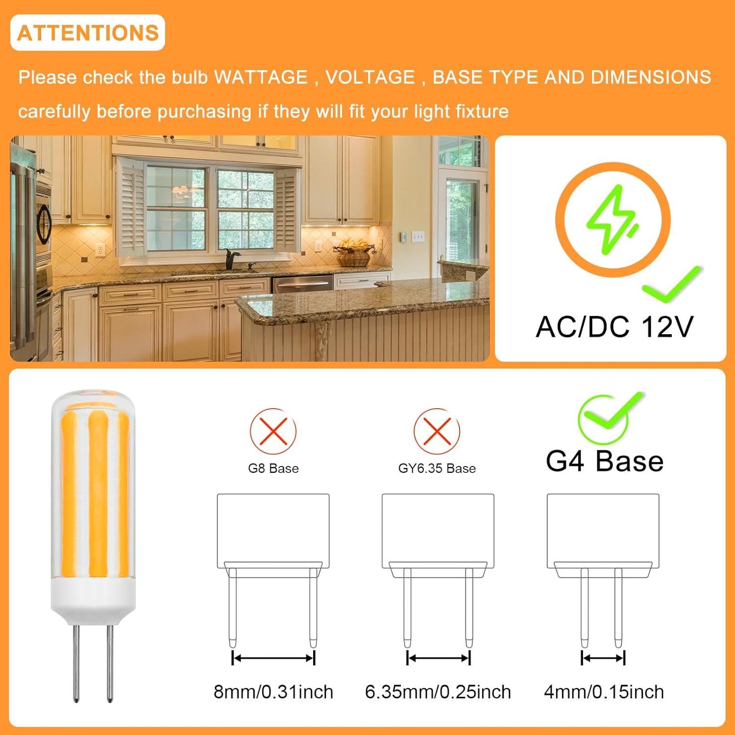 G4 12V LED Bulb 2W Low Voltage Landscape Lighting Halloween Decorations Equal 20W Halogen Warm White 3000K T3 JC Type Bi-Pin G4 Base for Under Cabinet Puck Light, Track Lighting （5 Pack）