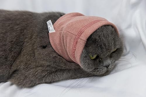 Vista 135 de Cat Head Cover Noise Protection When it Grooming Hematoma Ear Wrap for Cats Wine+Purple S