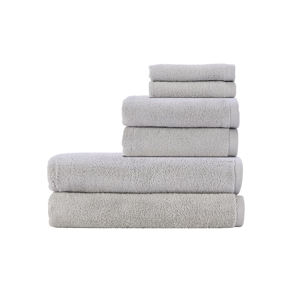 Christy Cirrus Bath Sheets Set | 6 Pieces | 2 Face 2 Hand 2 Bath Sheets | Quick Dry | Super Soft and Fluffy | Lightweight Bathroom Shower Towels | 100% Cotton | Cloud Grey