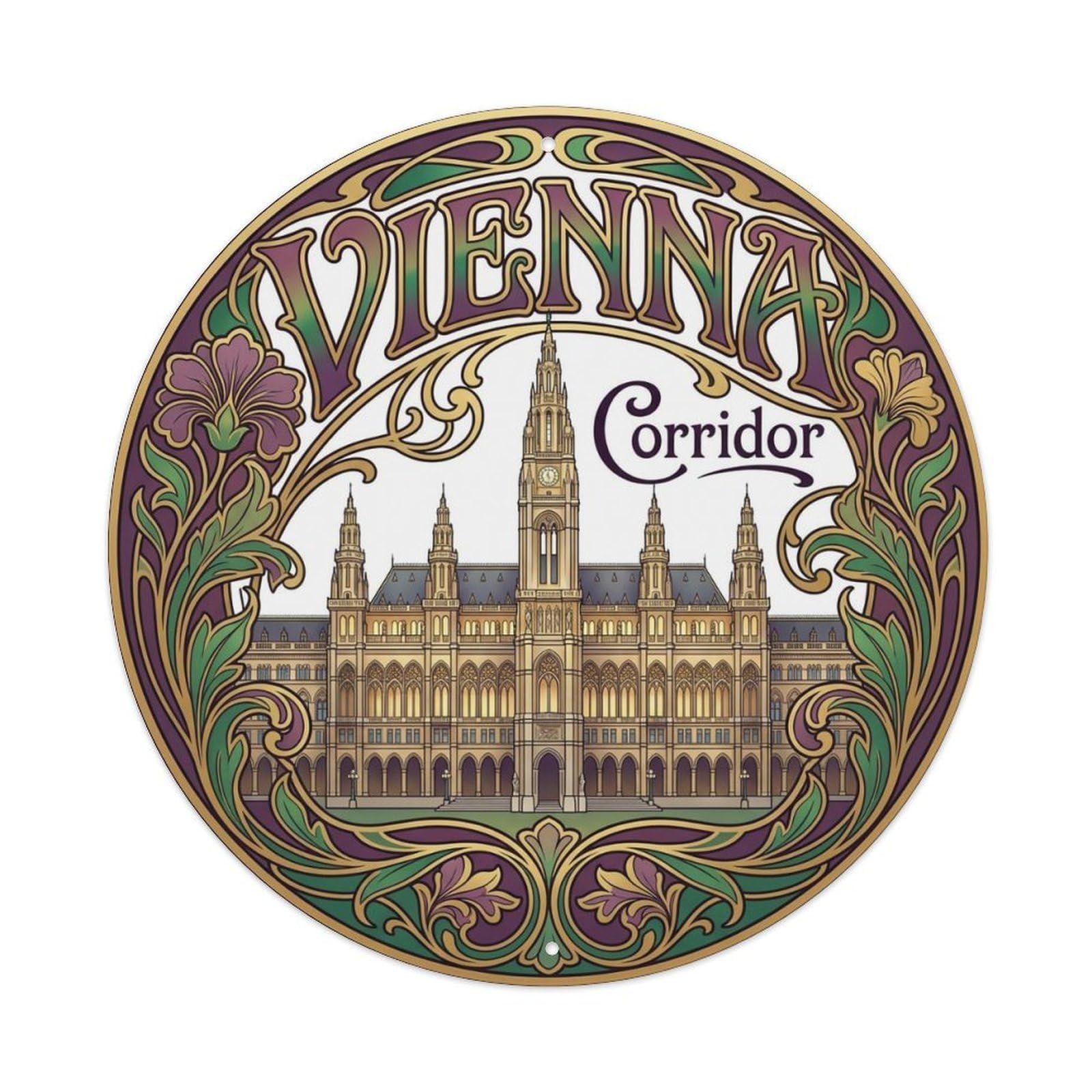 Vintage Travel Vienna Austria Gateway 2 Metal Tin Sign