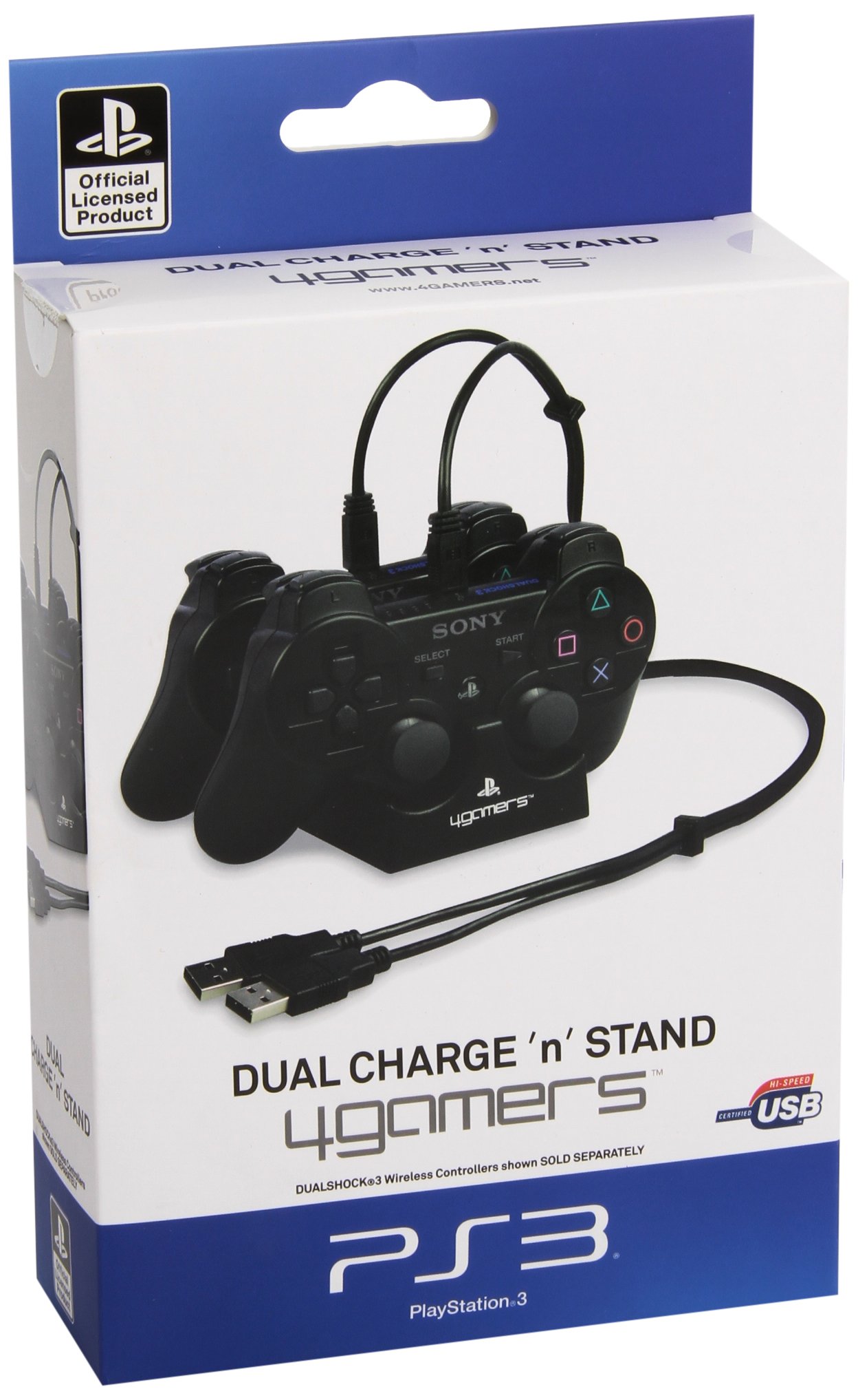 PS3 Officially Licensed4Gamers Dual Charge 'n' Stand