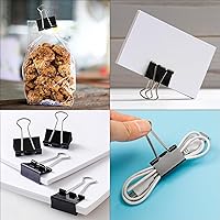 Vista 6 de Ufmarine Clips pequeños para carpeta de 1 pulgada, (144 piezas) Clips pequeños de papel para oficina