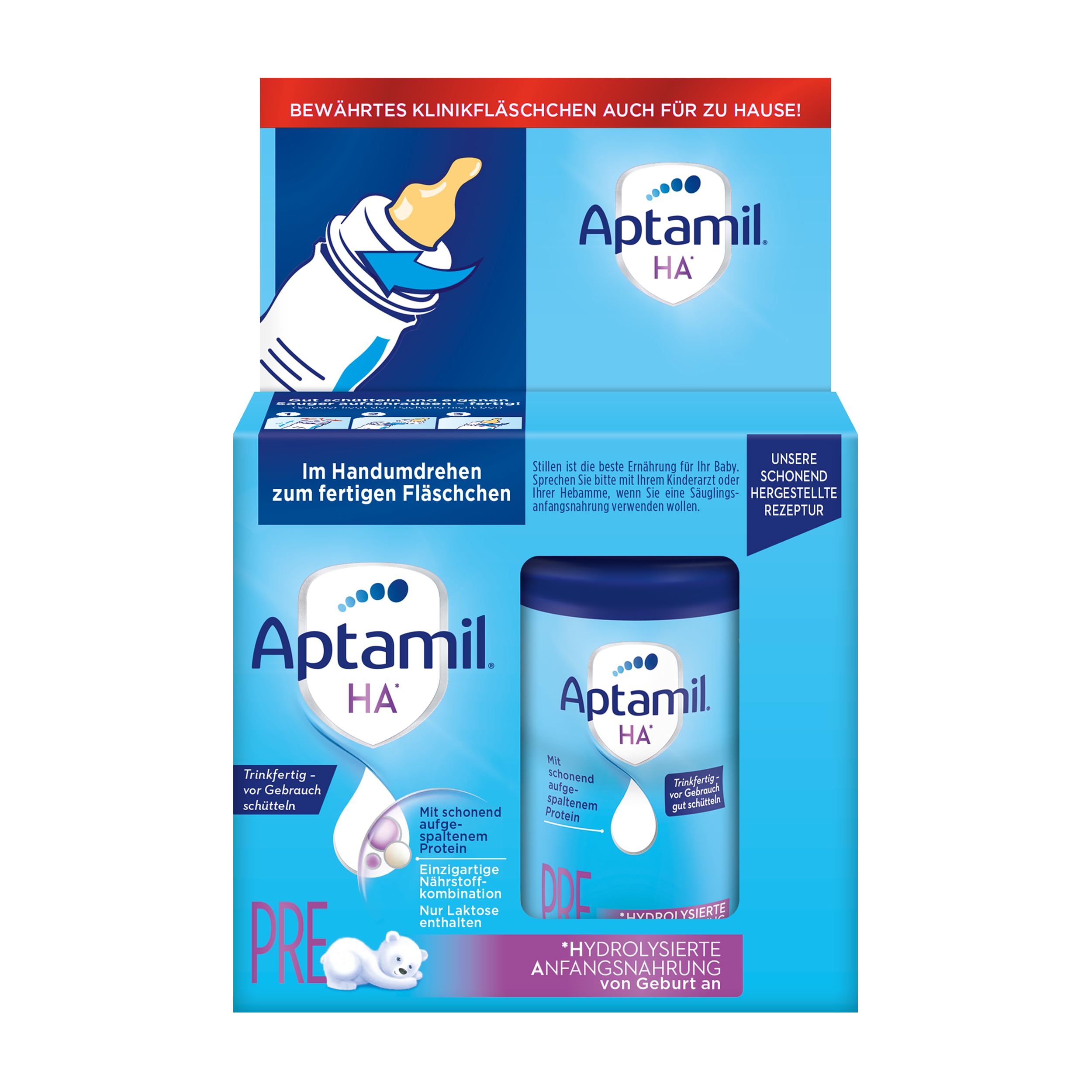 Aptamil PRE HA Anfangsnahrung – 4x2x90ml – Trinkfertig – Ab dem 6. Monat Lebensmittel & Getränke
