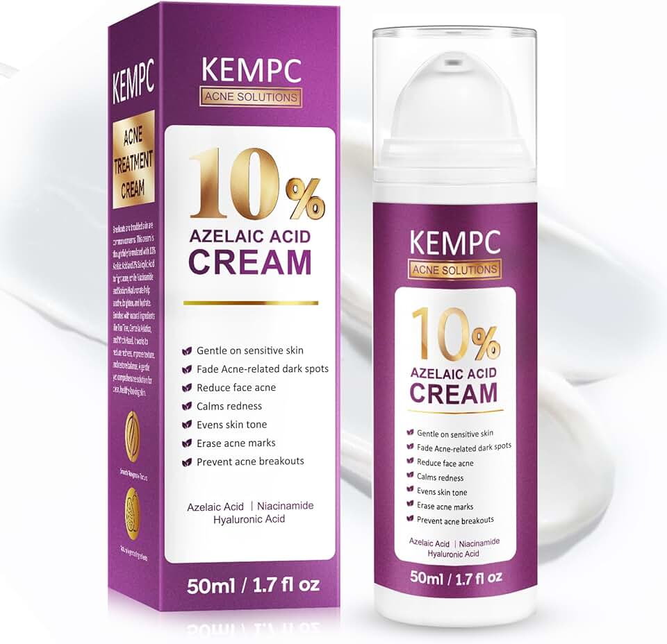 Cystic Acne Treatment for Face – Hormonal Acne Spot Treatment Pimple Cream with Azelaic Acid | Redness Reducing Acne Moisturizer f