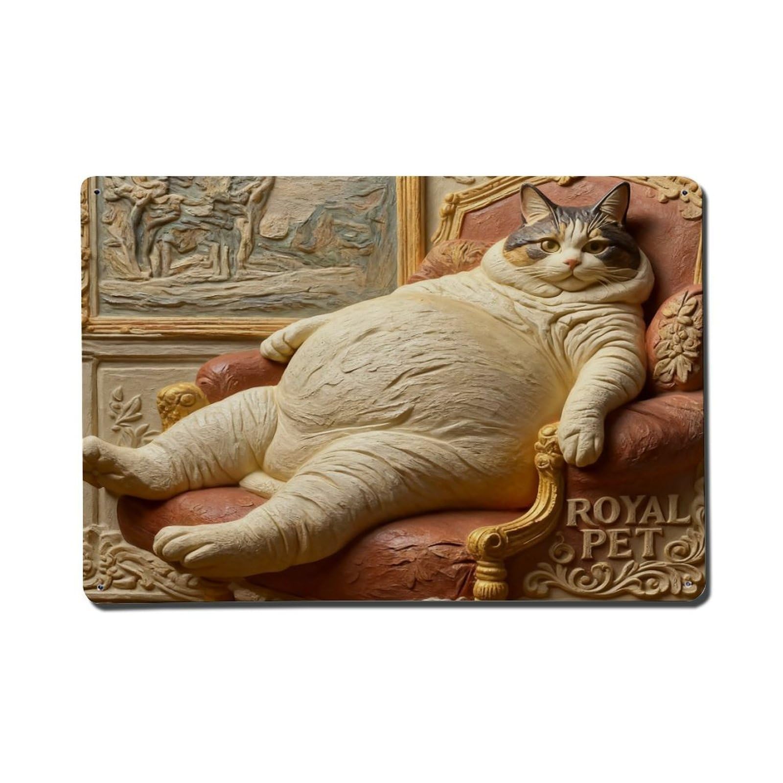 Iageret Vintage Classic Cat Portrait Art Print Metal Tin Sign Retro Wall Decor, Bar Garage Cafe Kitchen Home Wall Art Poster Decoration 8X12inches