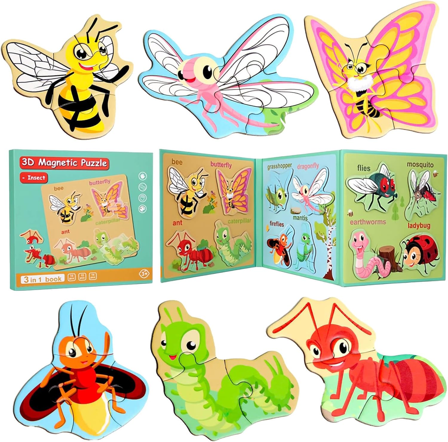HouzeFun Animal Puzzles for Kids Ages 35, Insect