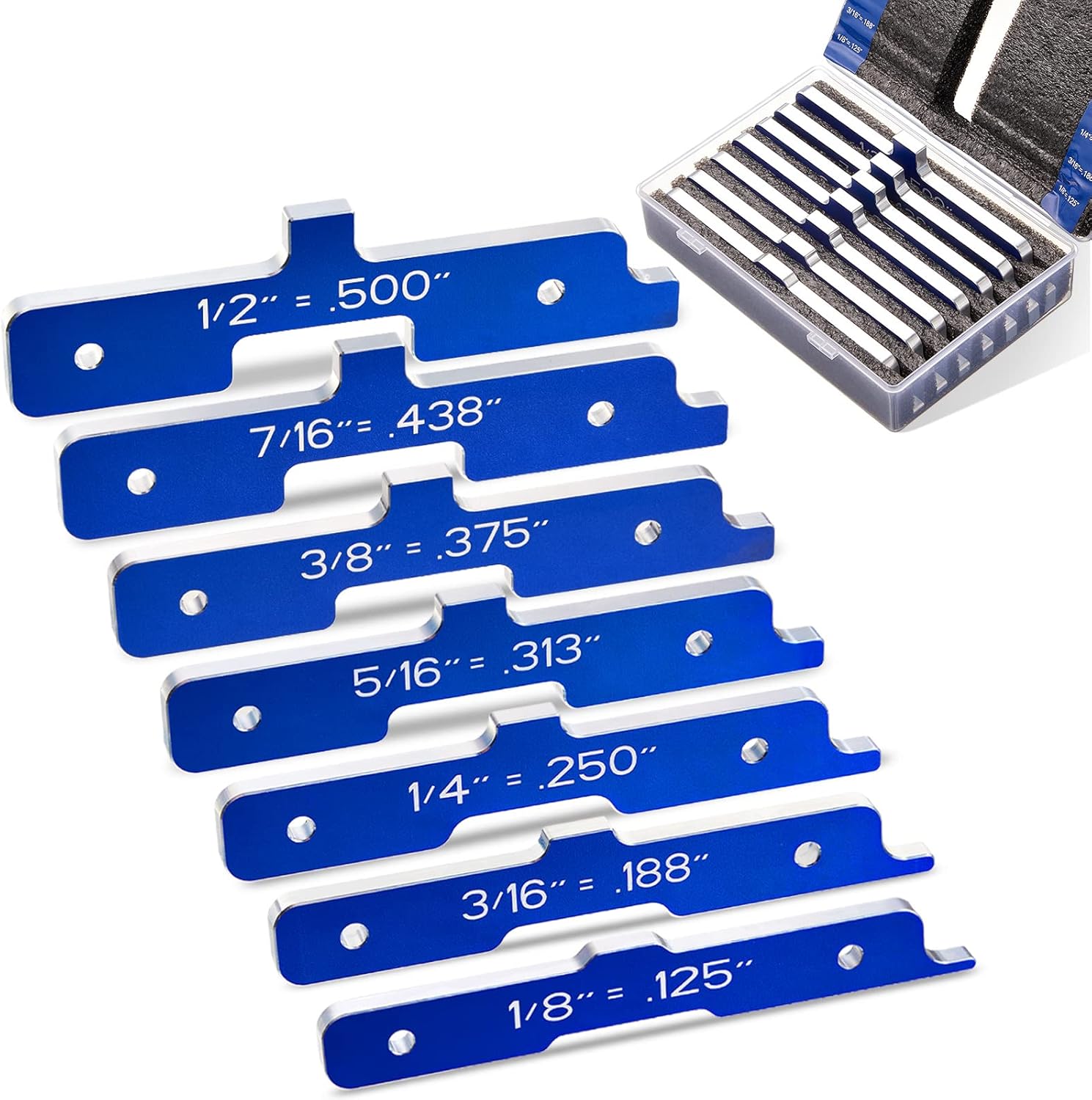 Set of 7 Router Table Set up Bars Aluminum Setup Blocks Precision Depth