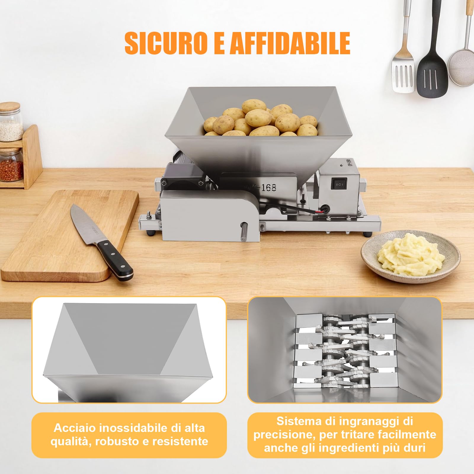 Frantoio elettrico da 4 l, 60 W, 75 rpm, per frutta commerciale, pane di canna e zucchero di canna