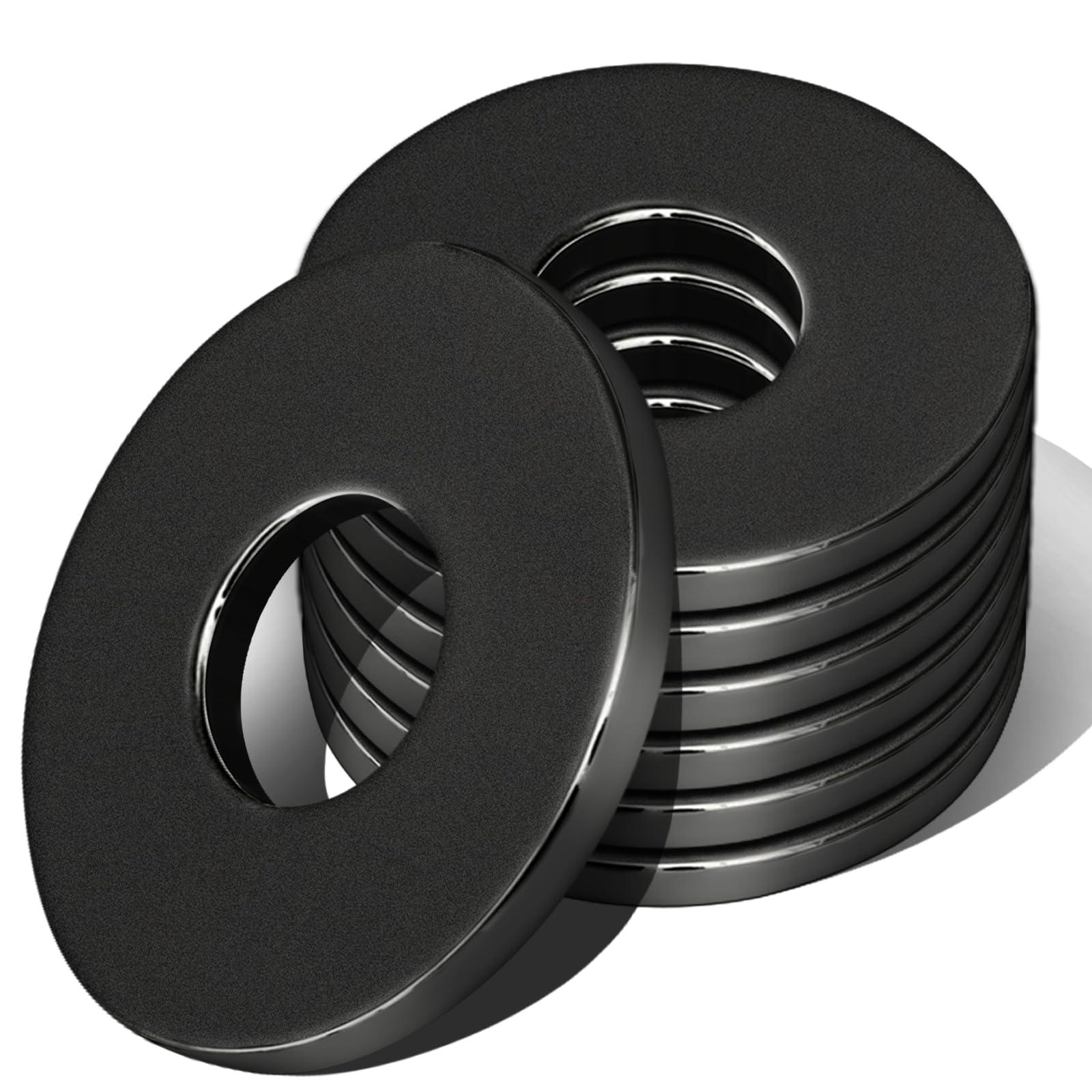 XRXYMQ 135 Pieces Black M5 Penny Washers M5 x 16mm Flat Washers for Threaded Rods Bolts and Screws Hardware