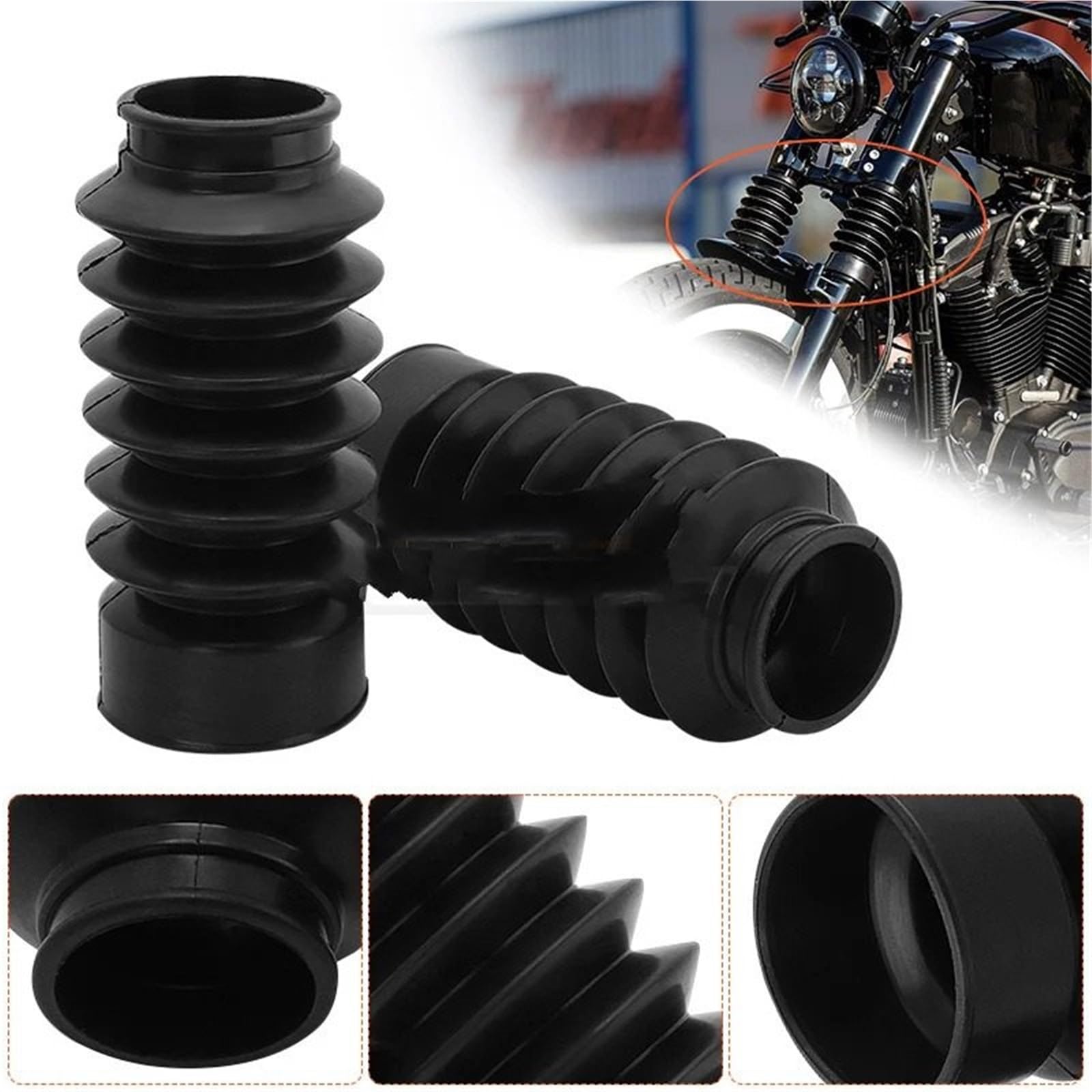 Osłona widelca motocyklowego z gumy, osłona przednia, ochraniacz butów, pasuje do Harley Sportster X48 z 47 mm