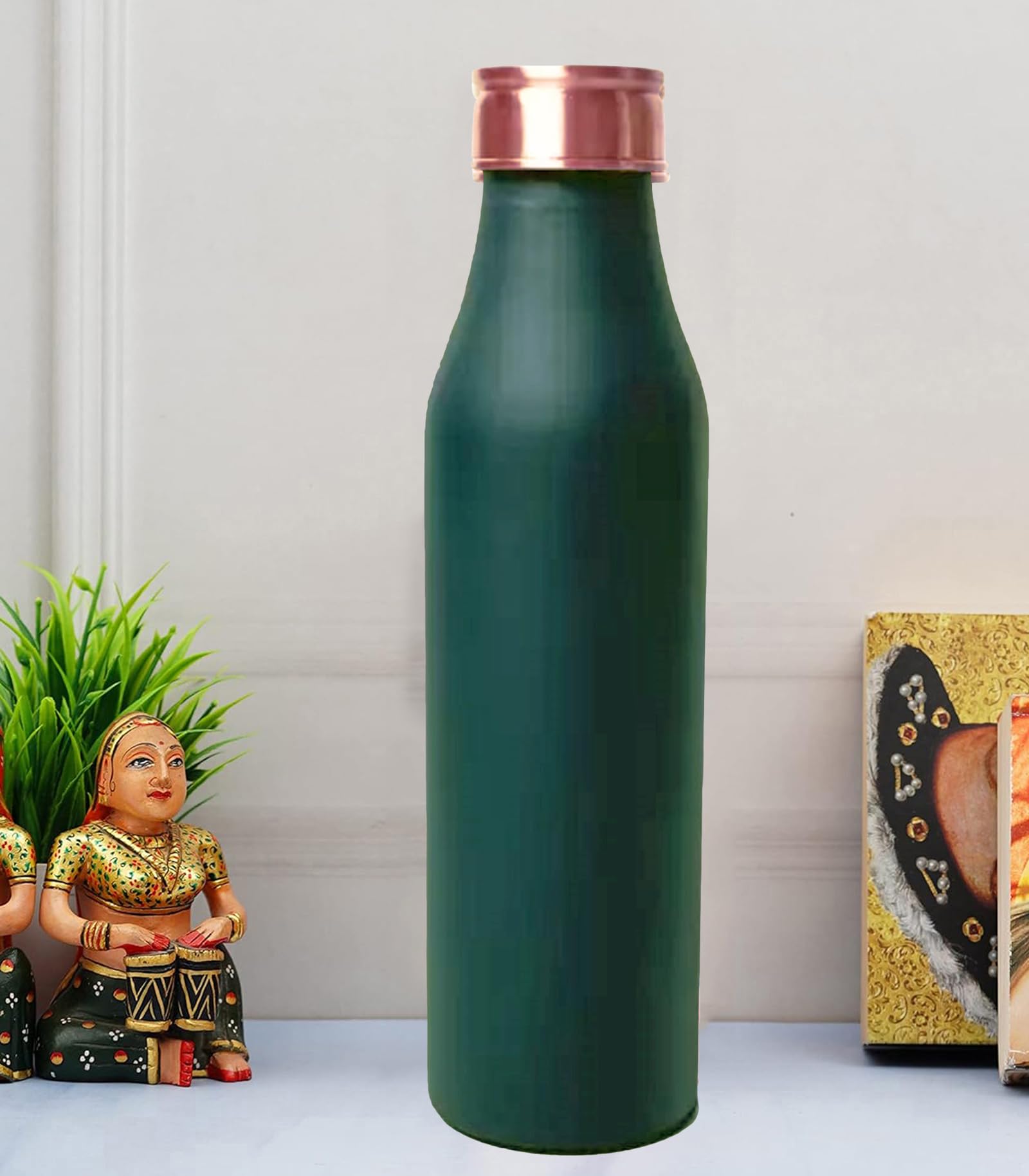 2Er-Set Wasserflaschen Aus Reinem Kupfer 32 Oz/950 M Auslaufsicher Kupfergefäß Thermosflasche Für Sport Und Reisen