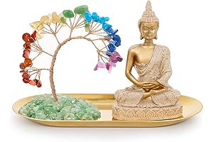 INNOLITES 7 Chakra Crystal Tree and Buddha Statue Set